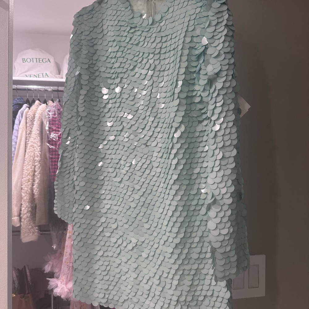 Zimmermann Eden Mint Green Sequin Embellished Dress
